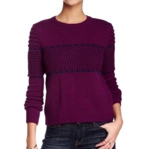 Romeo & Juliet Couture Striped Purple Navy Sweater